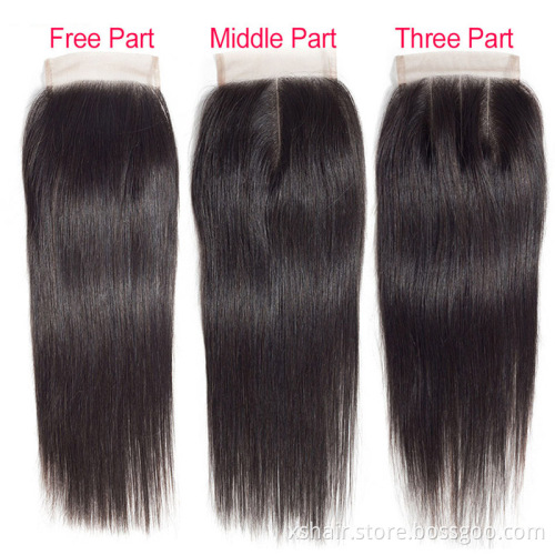 Wholesale 4x4 lace closure straight lace closure human hair lace front straight  virgin hair closure